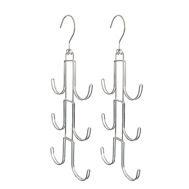 Rebrilliant Doulbe Side Hanging U Hooks, Dual Wire Heavy Duty Silver